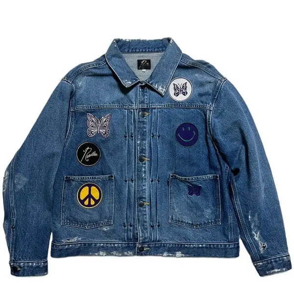 [BUNJANG] Needles Assorted Patch Denim Jacket / 니들스 어소티드 패치 데님 자켓