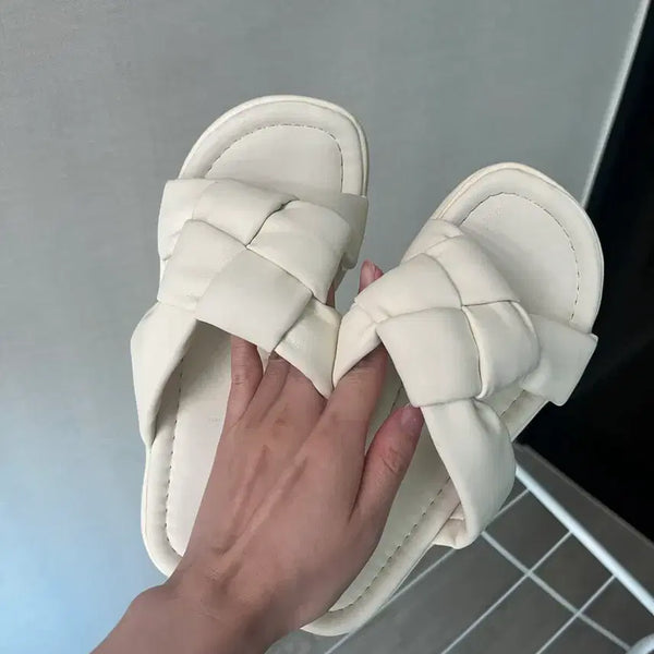 [BUNJANG] Cozy Plush Slippers (Ivory, 225mm) / 폭닥 슬리퍼