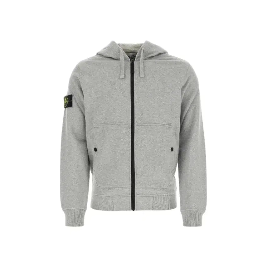 [BUNJANG] Stone Island Patch Hoodie Zip-Up Grey XL / 스톤아일랜드  와펜패치 기모 후드집업 그레이 XL