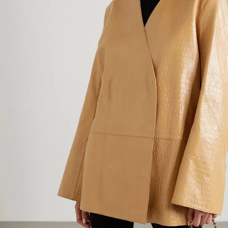[BUNJANG] Toteme Croco Embossed Leather Blazer - Caramel / [미착용 새제품 택] 토템 Croco embossed leather blazer