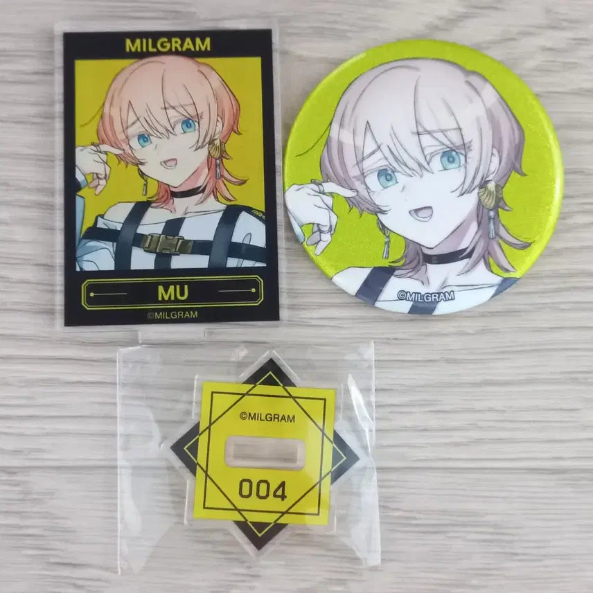 [BUNJANG] MILGRAM MUU 2-Pin Can Badge Acrylic Stand / MILGRAM 밀그램 무우 2심 캔뱃지 아크릴 스탠드