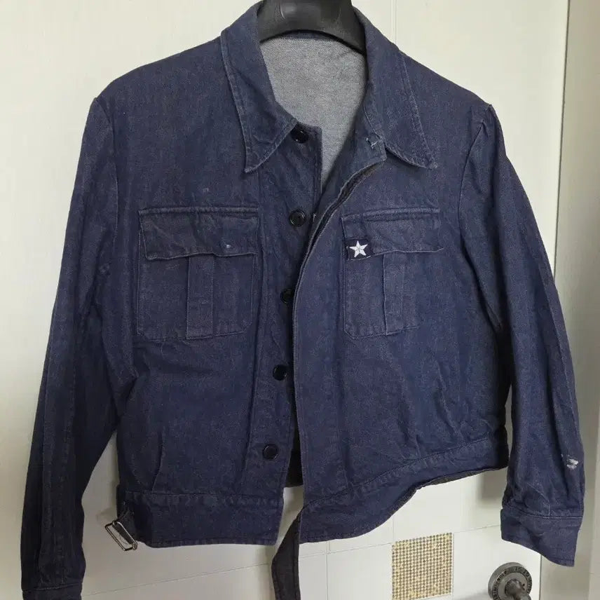 [BUNJANG] 1970s Italian Military Denim Battle Dress Jacket / (L) 70s Italy 데님 베틀드레스 자켓