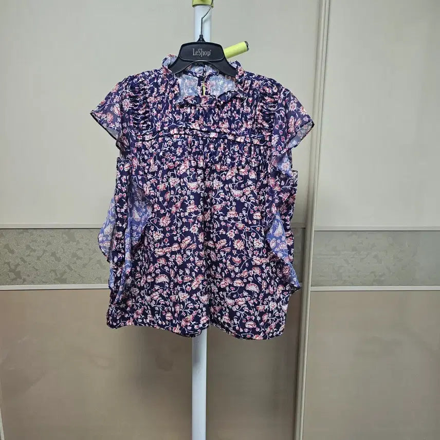[BUNJANG] Frill Detail Floral Print Blouse / 프릴 블라우스