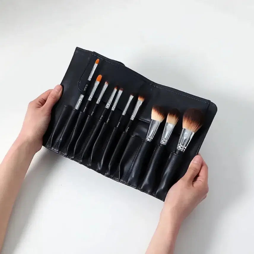 [BUNJANG] Flalia 10-Piece Makeup Brush Set with Leather Pouch / FLALIA 메이크업 브러쉬 세트 (10종)