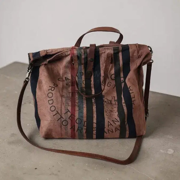 [BUNJANG] Campomaggi Leather Canvas Big Tote Bag / 이태리 Campomaggi 캄포마찌 가죽 캔버스 빅 토트백