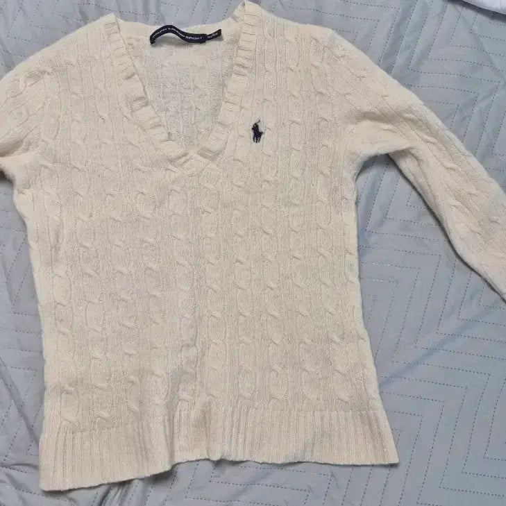 [BUNJANG] Polo Ralph Lauren Cable Merino Wool Knit Cream / 폴로 랄프로렌 케이블 메리노울 니트 크림(아이보리)