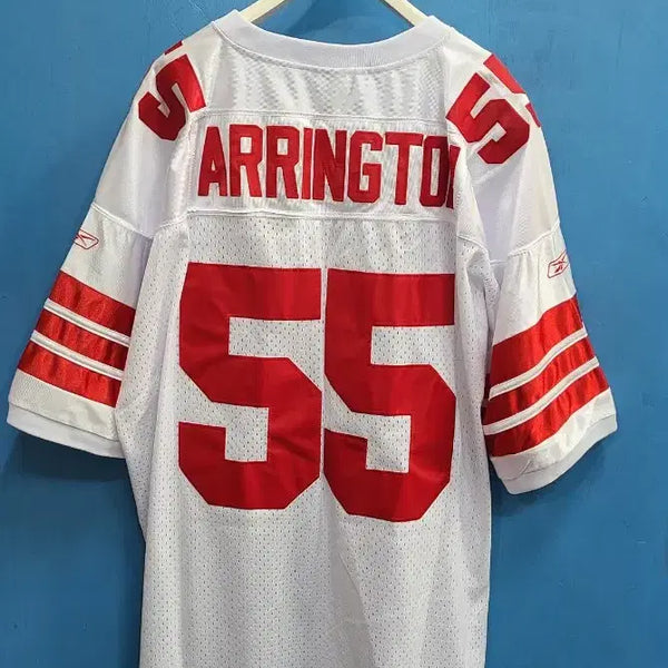 [BUNJANG] Reebok NFL New York Giants LaVar Arrington #55 Rugby Jersey / 택달림)리복 NFL 뉴욕 자이언츠 55번 ARRINGTON 럭비져지