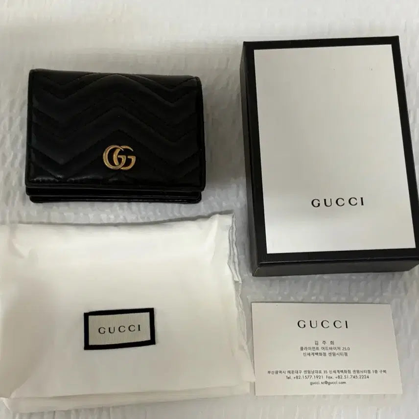 [BUNJANG] Gucci Marmont Card Wallet Bi-fold Black / 구찌 마몽 카드지갑 반지갑 블랙
