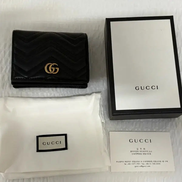 [BUNJANG] Gucci Marmont Card Wallet Bi-fold Black / 구찌 마몽 카드지갑 반지갑 블랙