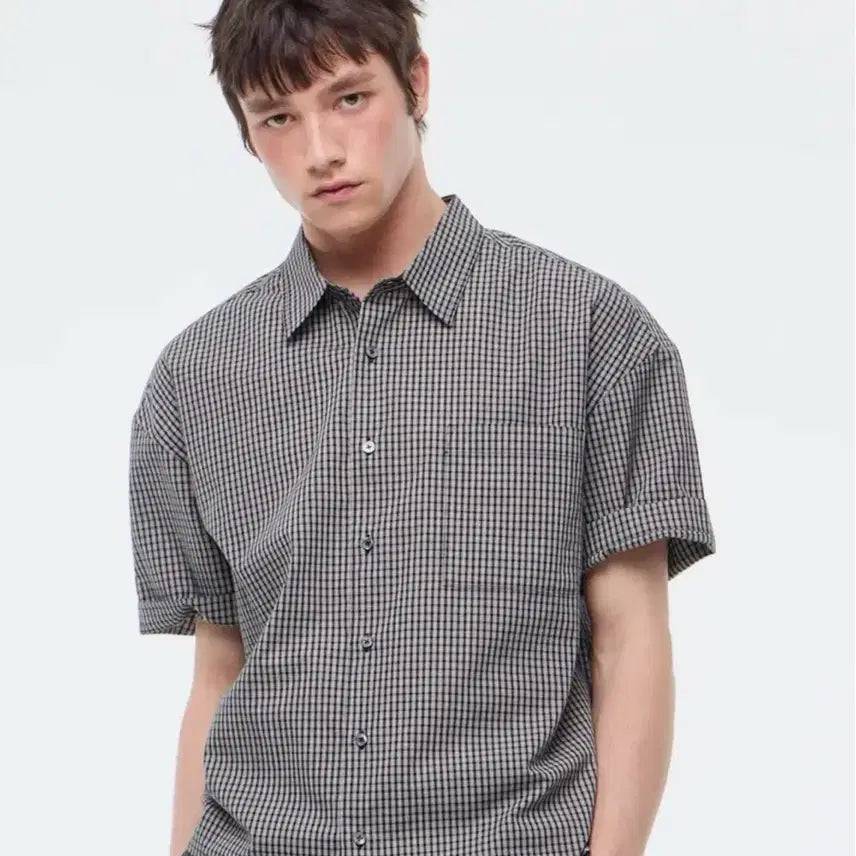 [BUNJANG] Lehav Check Crop Tartan Shirt Black M / 르아브 체크 크롭 타탄 셔츠 블랙M