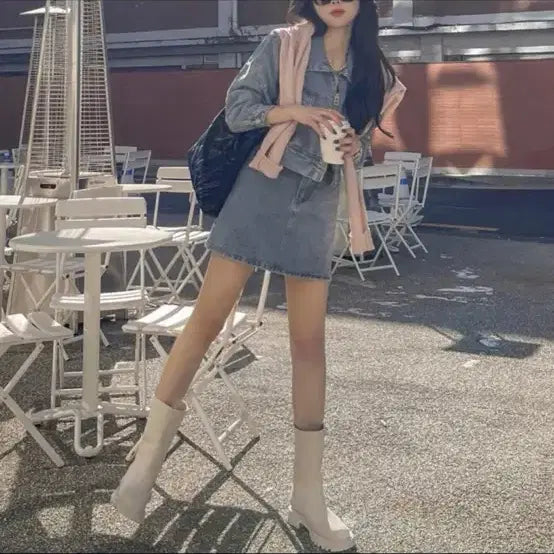 [BUNJANG] Dabagirl Denim Two-Piece Set / 다바걸 청 투피스 세트