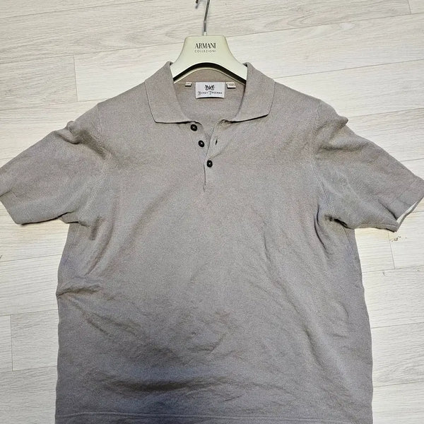 [BUNJANG] Hickey Freeman Cotton Blend Short Sleeve Knit Top / 히키 프리먼 (Hickey Freeman) 카라 반팔 니트 95~100