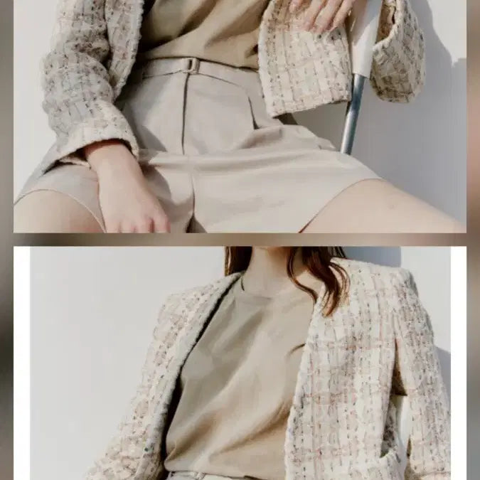 [BUNJANG] Finee Linton Tweed Cardigan Jacket / 핀느 린톤 트위드 가디건 자켓 s