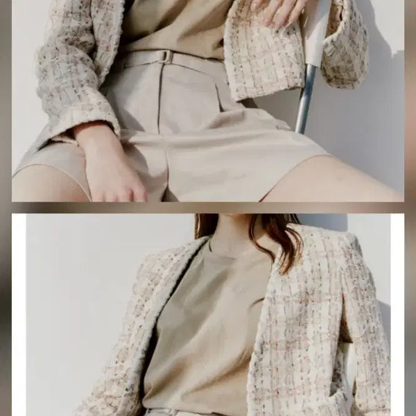 [BUNJANG] Finee Linton Tweed Cardigan Jacket / 핀느 린톤 트위드 가디건 자켓 s