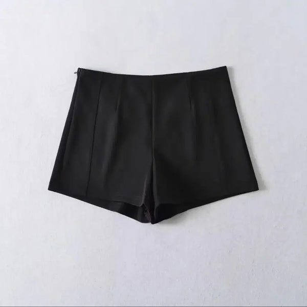[BUNJANG] Black High-Waisted Wool Shorts (M) / 블랙 하이웨스트 숏팬츠 M