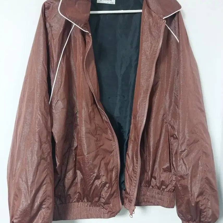 [BUNJANG] EMAR Color-Blocked Jacket Brown/White Size 100 / EMAR 재킷 브라운 화이트 배색100