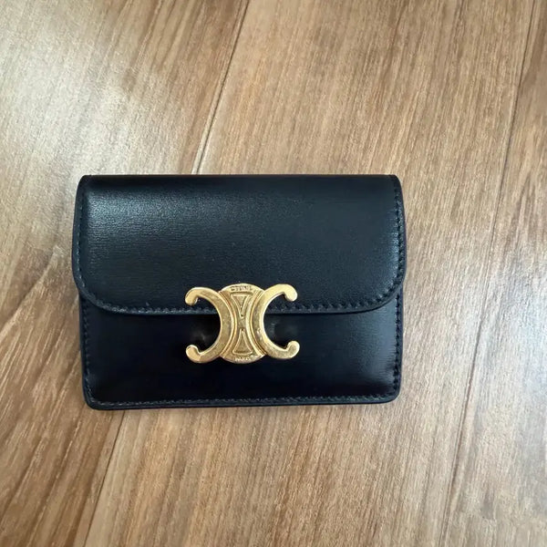 [BUNJANG] Celine Triomphe Bi-Fold Wallet Black / 셀린느 트리옹프 반지갑 블랙