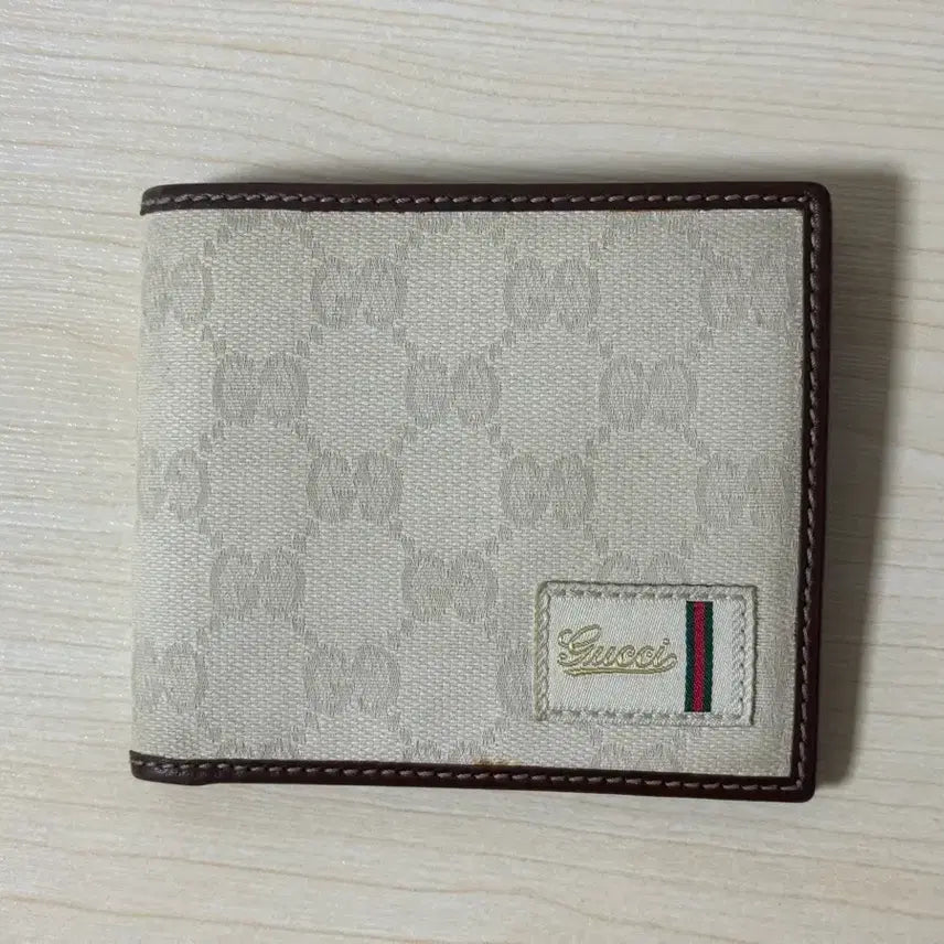 [BUNJANG] Gucci GG Logo Canvas Bi-fold Wallet Beige / 구찌 GG 로고 캔버스 반지갑 베이지