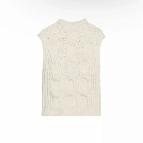 [BUNJANG] Zara Cable Knit Vest - Ivory / Zara 케이블 니트 베스트 아이보리