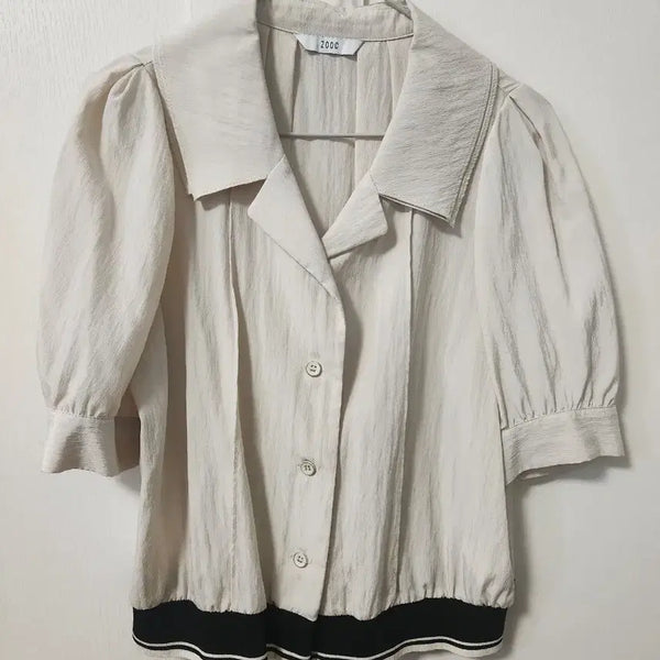 [BUNJANG] JUCKE Beige Neckline Blouse / 쥬크 블라우스