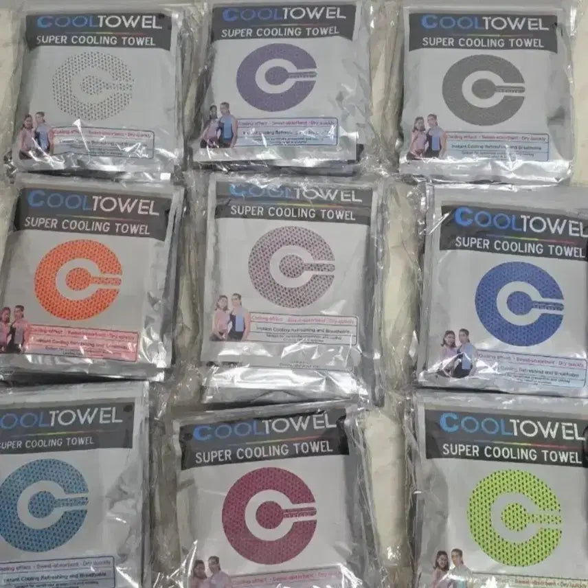 [BUNJANG] Super Cooling Towel Set (10 pcs, Random Colors) / 쿨타월 슈퍼 쿨링 타월 10개 (색상랜덤)