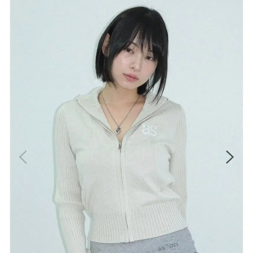 [BUNJANG] AZONE Zip-up Jumper Beige / 애즈온 zipup