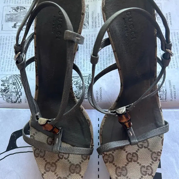 [BUNJANG] Gucci Bamboo Strap Sandals (Size 38) / 최종가*정품*구찌 뱀부 스트랩 샌들 38