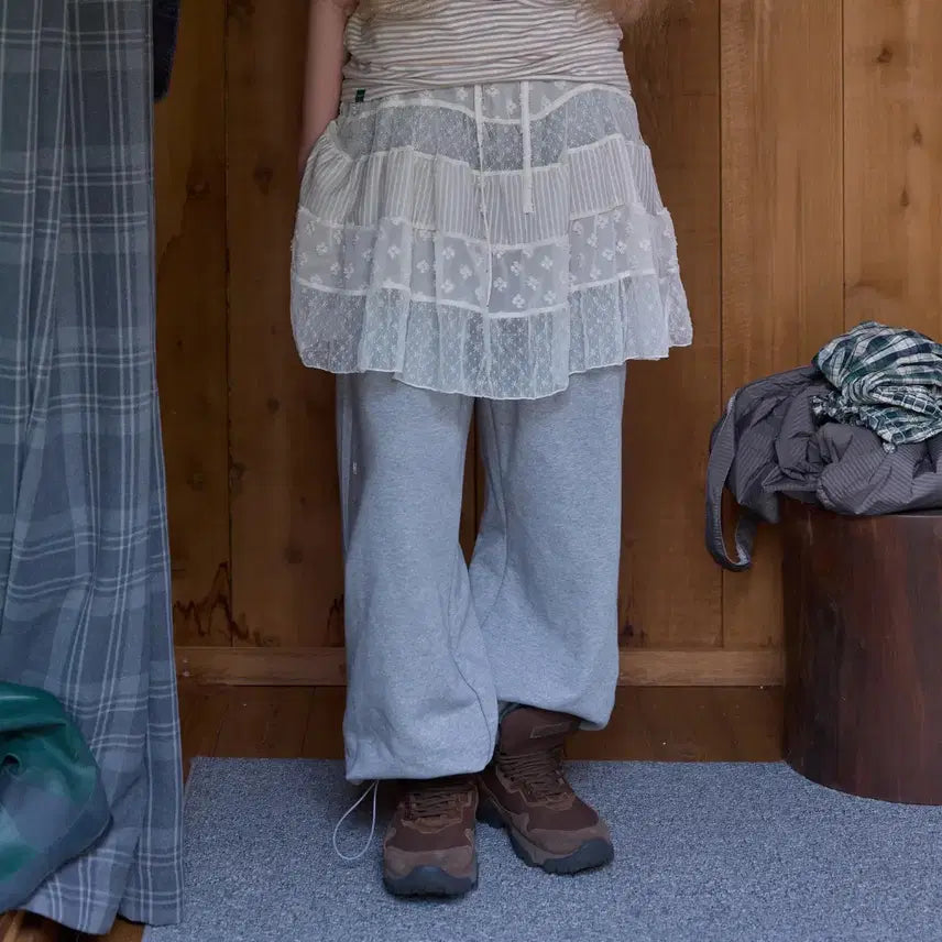[BUNJANG] No Contents Mixed Pattern Mini Skirt Ivory / (새상품) 노컨텐츠 mixed pattern 미니 스커트 아이보리