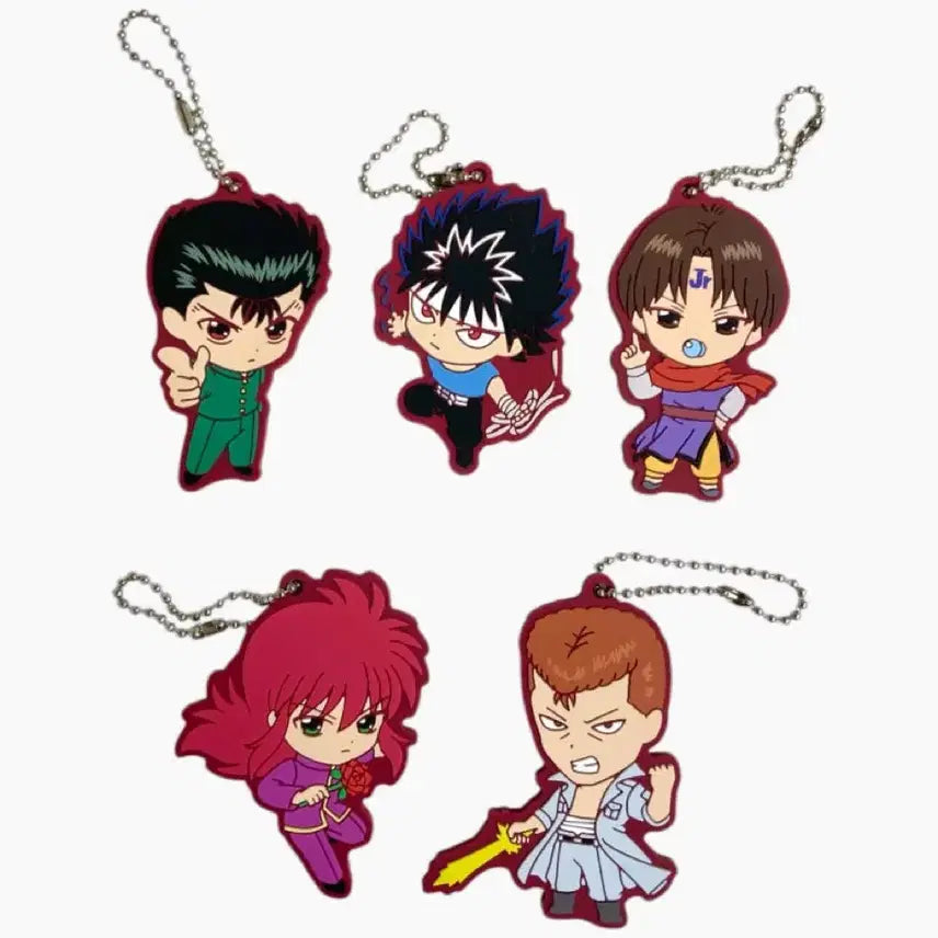 [BUNJANG] Yu Yu Hakusho Rubber Strap Keychain Set (5 Types) / 유유백서 러버스트랩 키링 5종
