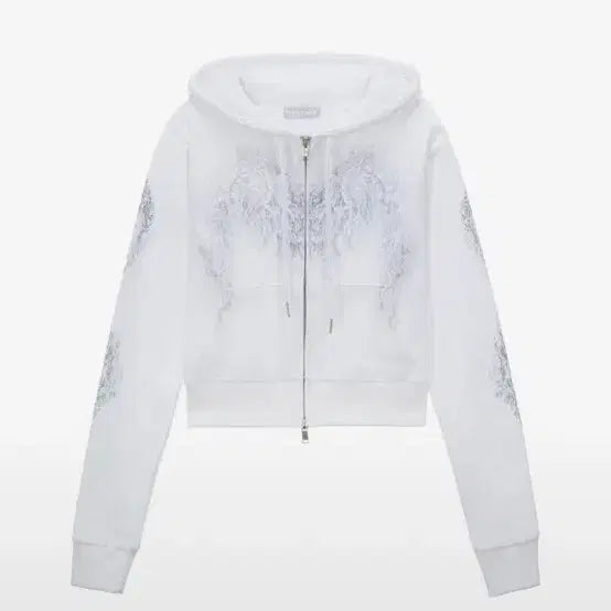 [BUNJANG] Hug Your Skin Scully Cropped Hoodie White / 허그유어스킨 스컬리 크롭 후드집업 화이트