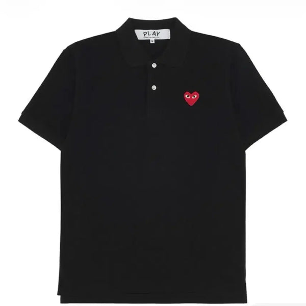 [BUNJANG] Comme des Garçons Play Red Heart Polo Shirt Black L / 플레이 꼼데가르송 레드 하트 폴로 셔츠 블랙 [L]