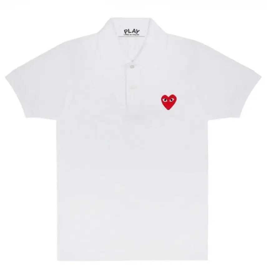 [BUNJANG] Comme des Garçons Play Red Heart Polo Shirt White XL / 플레이 꼼데가르송 레드 하트 폴로 셔츠 화이트 [XL]