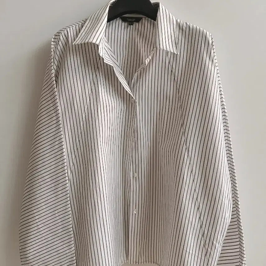[BUNJANG] Massimo Dutti Women's Brown Stripe Shirt - Size M / 마시모두띠 여성 브라운 스트라이프 셔츠 M