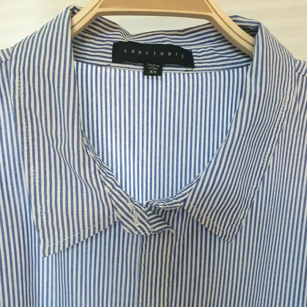 [BUNJANG] Sanctuary Stripe Shirring Blouse and Linen Pants Set-up / (2종)sanctuary생츄어리 스트라이프 셔링블라우스,린넨바지 셋업