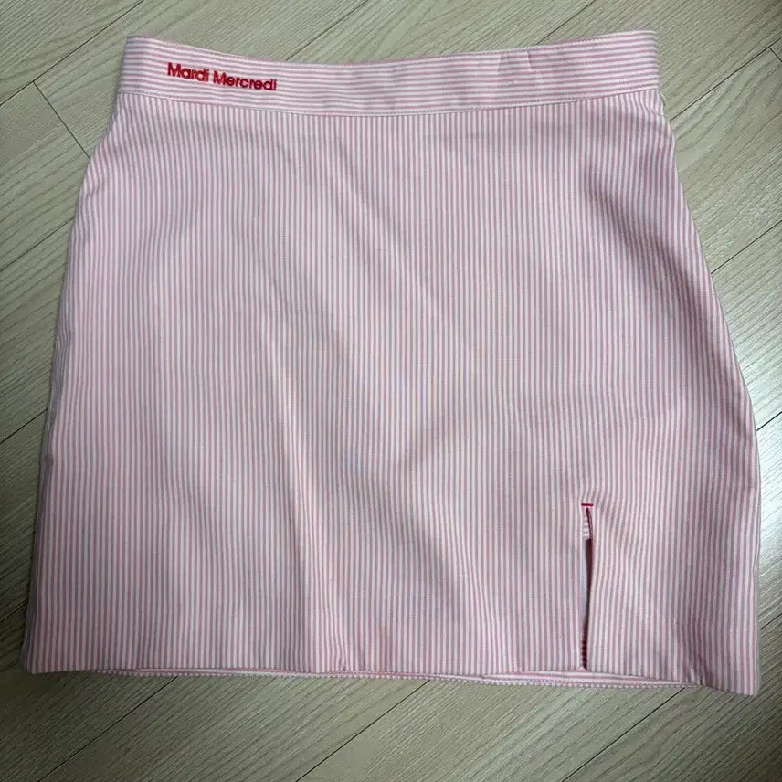 [BUNJANG] Mardi Mercredi Pink Stripe Skirt / 마르디 메크르디 핑크 스트라이프 스커트
