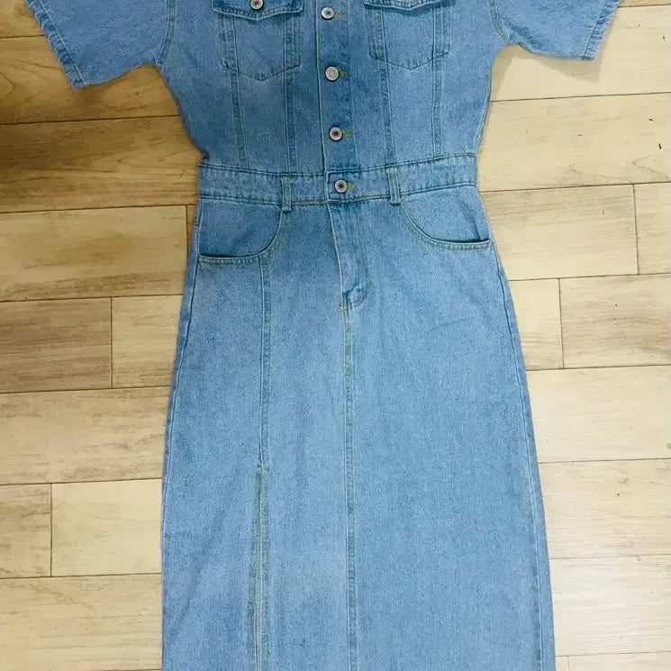 [BUNJANG] Short Sleeve Denim Shirt Dress - Size M / 반팔 데님 셔츠 원피스 M 사이즈
