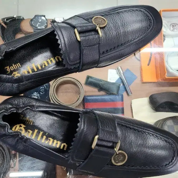 [BUNJANG] John Galliano Men's Nappa Leather Loafers Size 40 (255-260) / 존갈리아노 남성  나파가죽 로퍼 40사이즈 255~260