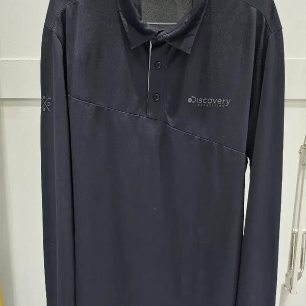 [BUNJANG] Discovery Expedition Long Sleeve Functional Collar T-Shirt Black / 디스커버리 익스페디션 긴팔 기능성 카라 티 블랙