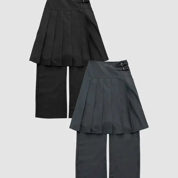 [BUNJANG] PLACE STUDIO Midi Skirt Layered Wide Pants / 플레이스 스튜디오 미디 스커트 레이어드 와이드 팬츠