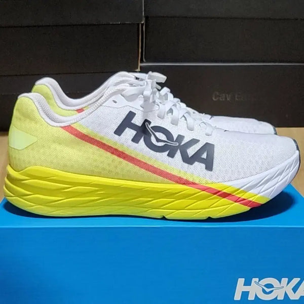 [BUNJANG] Hoka Rocket X White Evening Primrose Running Shoes / 호카 로켓X 275 화이트 이브닝 프림로즈