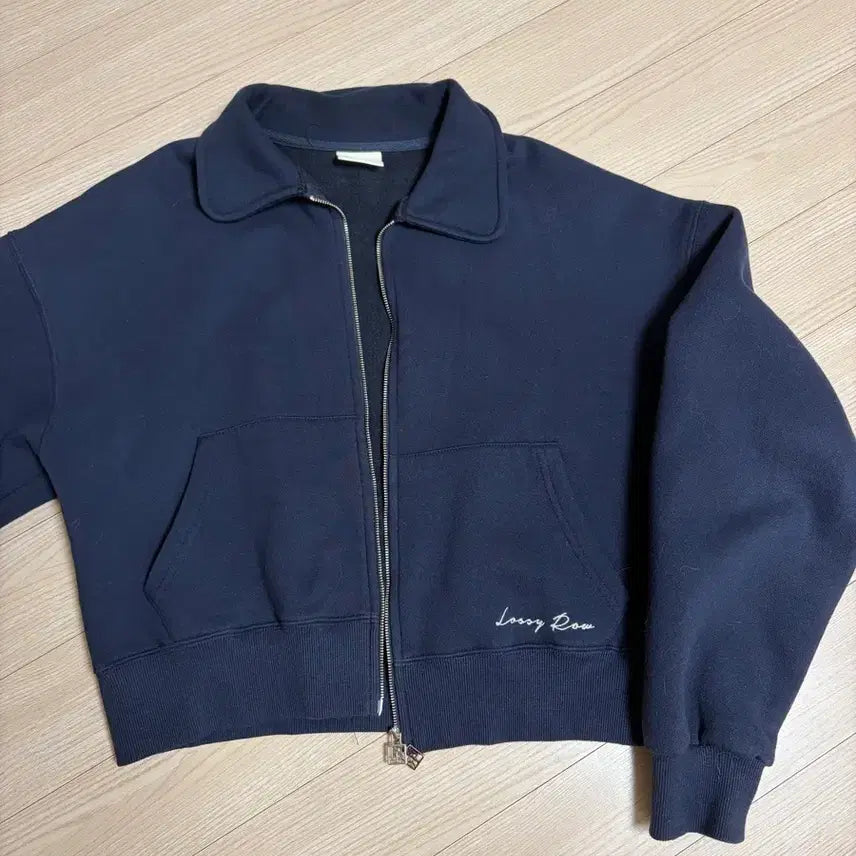 [BUNJANG] ROSIIROU Sweatshirt Collar Zip-Up Navy / 로시로우 스웨트 카라집업 네이비