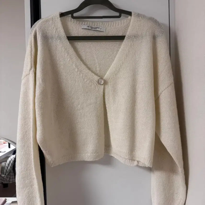 [BUNJANG] Ivory Crop Cardigan / 크롭 가디건 아이보리