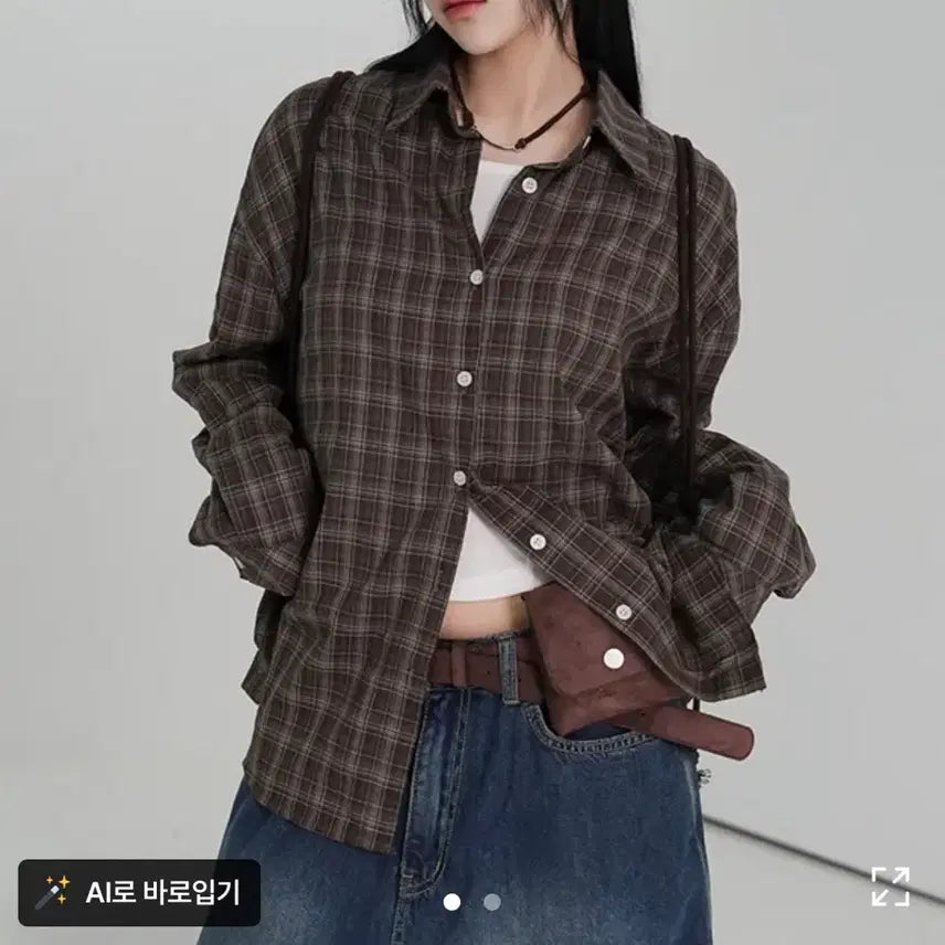 [BUNJANG] Rauni Check Shirt / [새상품] 에이블리 체크 남방 셔츠 (라우니 체크셔츠)