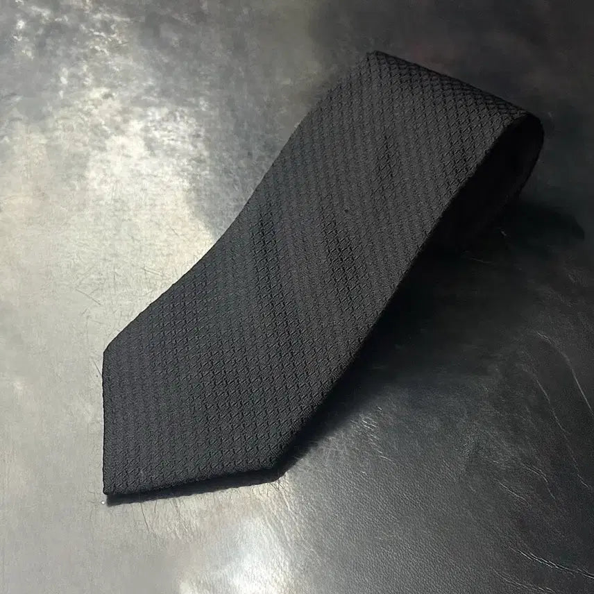 [BUNJANG] Christian Orani Black Silk Stripe Dot Pattern Necktie / 크리스찬 오라니 스트라이프 도트 패턴 블랙 실크 넥타이 일본 결혼 락시크