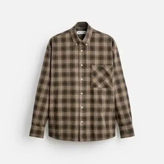 [BUNJANG] Zara Checked Shirt Brown / 자라 체크 남방 브라운
