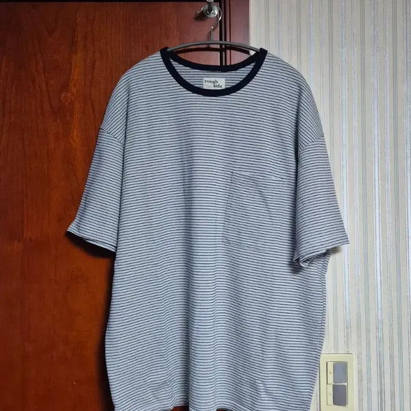 [BUNJANG] Roughside Pin Stripe Short Sleeve T-shirt Navy Size 2 / 러프사이드 핀스트라이프 반팔 Navy 2사이즈