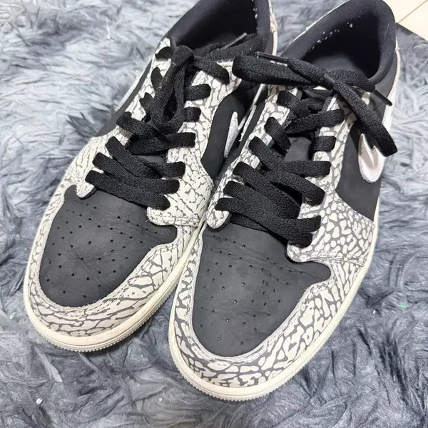 [BUNJANG] Nike Air Jordan 1 Retro Low OG Black Cement / 나이키 에어 조던 1 레트로 로우 OG 블랙 시멘트