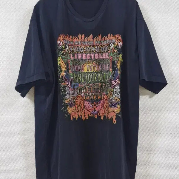 [BUNJANG] Neil Barrett Jungle Graphic Short Sleeve T-Shirt Black L / 닐바렛(Neil Barrett) 정글 그래픽 반팔 티셔츠 블랙 L