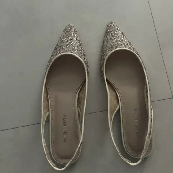 [BUNJANG] Song Lina Handmade Gold Mesh Ballet Flats - Size 225 / 송리나 제작 골드 메쉬 플랫 슈즈 225