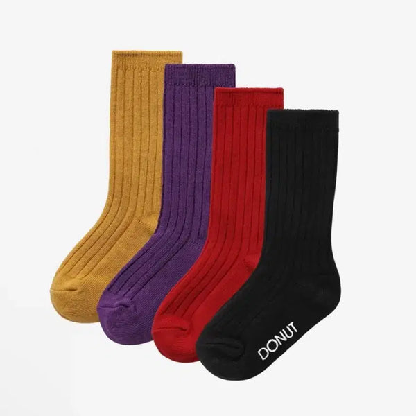 [BUNJANG] Donut Vinyl Shop Kids Socks 3-Set (Mustard, Purple, Black) / 도넛바이닐샵 키즈 양말 3세트(머스타드,퍼플,블랙) 새상품